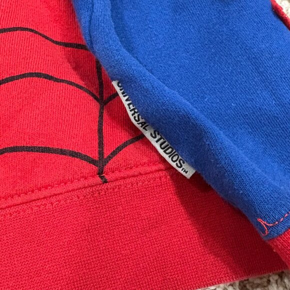 Marvel Kids Universal Studios Spider-Man Hoodie XXS Red & Blue - Picture 4 of 5